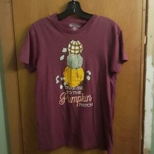 Purple Graphic T-Shirt with Pumpkin Design